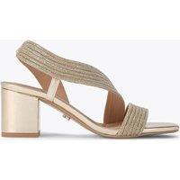 Carvela Metallic Embellished Block Heels Gold