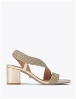 Metallic Embellished Block Heels