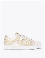 Raffia Metallic Lace Up Trainers