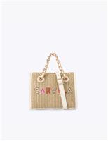 Carvela Top Handle Tote Bag Beige Mix