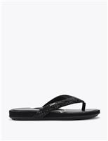 Carvela Embellished Flat Flip Flops Black