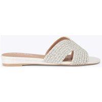 Carvela Metallic Embellished Mule Sandals White