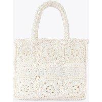 Carvela Silk Blend Knotted Tote Bag White