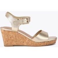 Carvela Wide Fit Wedge Sandals Gold