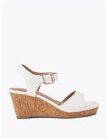Carvela Wide Fit Wedge Sandals Gold