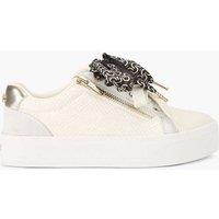 Carvela Scarf Tie Lace Up Flatform Trainers White