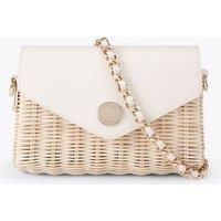 Carvela Woven Mini Cross Body Bag White