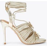 Carvela Embellished Ankle Tie Stiletto Heels Silver