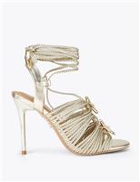 Embellished Ankle Tie Stiletto Heels