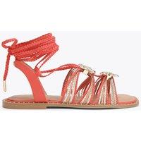 Carvela Embellished Ankle Tie Gladiator Sandals Orange Mix