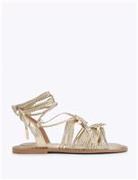 Embellished Ankle Tie Gladiator Sandals