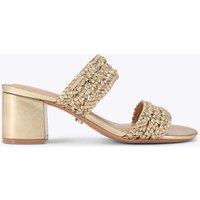 Carvela Metallic Braided Block Heel Sandals Silver