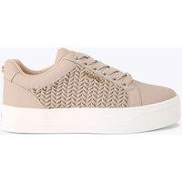 Carvela Lace Up Woven Platform Trainers Beige