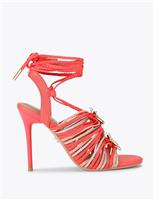 Embellished Ankle Tie Stiletto Heels