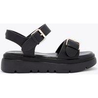 Carvela Double Buckle Flat Sandals Black