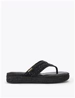 Carvela Braided Flatform Flip Flops Beige