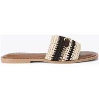 Carvela Braided Striped Embellished Flat Sliders Black Mix