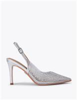 Sparkle Stiletto Heel Slingback Shoes