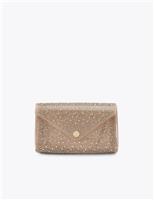 Carvela Embellished Clutch Bag Silver