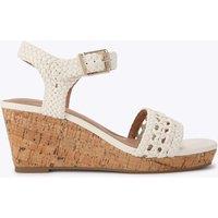 Carvela Wide Fit Braided Ankle Strap Wedge Sandals White