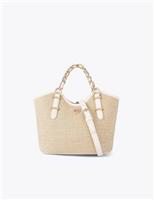 Carvela Raffia Mini Tote Bag Beige