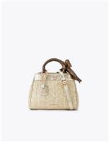 Carvela Metallic Top Handle Grab Bag Beige