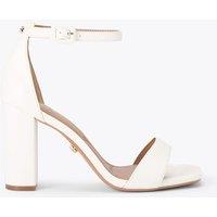 Carvela Buckle Ankle Strap Block Heel Sandals White