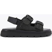 Carvela Woven Buckle Flatform Slingback Sandals Black