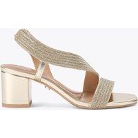 Carvela Wide Fit Metallic Block Heel Square Toe Heels Silver