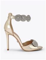 Carvela Embellished Stiletto Heel Sandals Silver