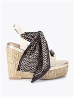 Carvela Scarf Wedge Sandals White