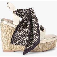 Carvela Scarf Wedge Sandals White