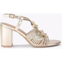 Carvela Metallic Starfish Block Heel Sandals Gold