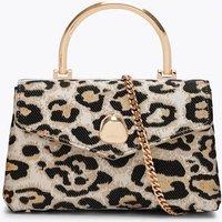 Carvela Animal Print Top Handle Grab Bag Silver Mix