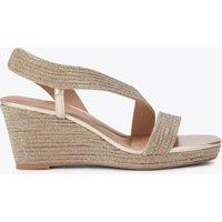 Carvela Sparkle Embellished Wedge Slingback Sandals Silver