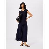 Whistles Textured Midi Knitted Dress Navy