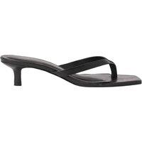 Whistles Leather Kitten Heel Square Toe Mules Black