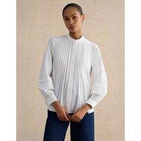 HOBBS Cotton Blend Textured High Neck Blouse Cream