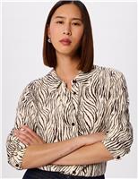 Animal Print Collared Button Through Shirt