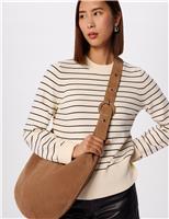 Cotton Rich Striped Crew Neck Jumper