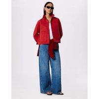 Whistles Mia Cotton Blend Utility Jacket Red