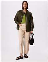 Pure Cotton V-Neck Cap Sleeve T-Shirt