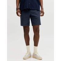JACK & JONES Pure Cotton Textured Shorts Navy