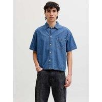 JACK & JONES Regular Fit Short Sleeve Denim Shirt Blue Denim