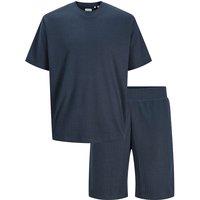 JACK & JONES Ribbed T-Shirt and Shorts Set Navy