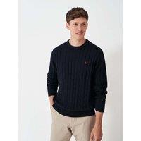 Crew Clothing Cotton Cable Crew Neck Jumper Light Blue