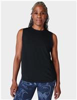 Sweaty Betty Essential Cotton Rich Crew Neck Vest Top Navy