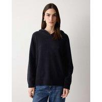 Jigsaw Wool Rich Hoodie Navy