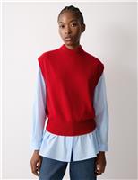 Pure Wool Textured Knitted Vest