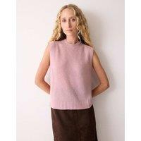 Jigsaw Pure Cashmere Crew Neck Knitted Vest Pink